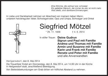 Anzeige von Siegfried Mötzel von MGO