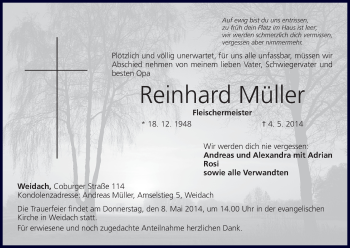 Anzeige von Reinhard Müller von MGO