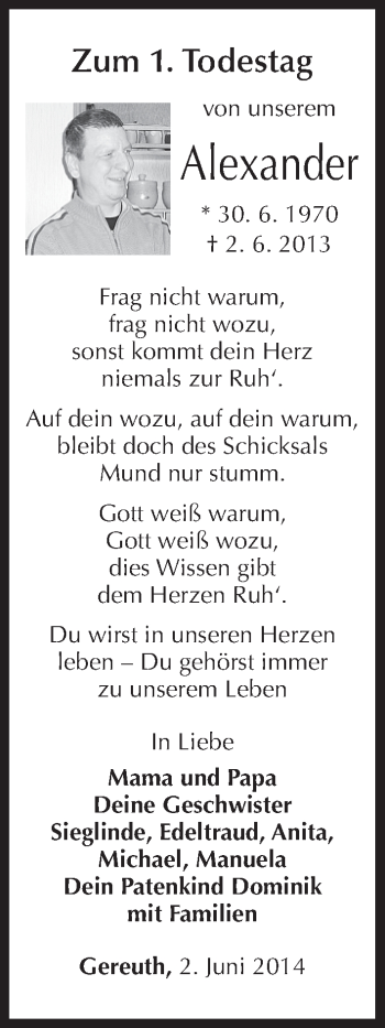 Anzeige von Alexander Steppert von MGO