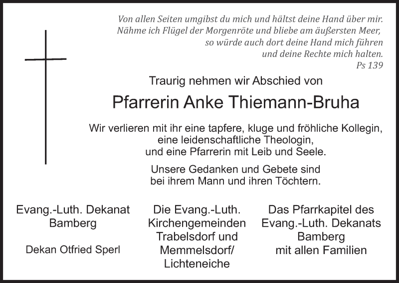  Traueranzeige für Anke Thiemann-Bruha vom 03.06.2014 aus MGO