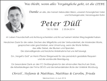 Anzeige von Peter Düll von MGO