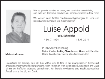 Anzeige von Luise Appold von MGO