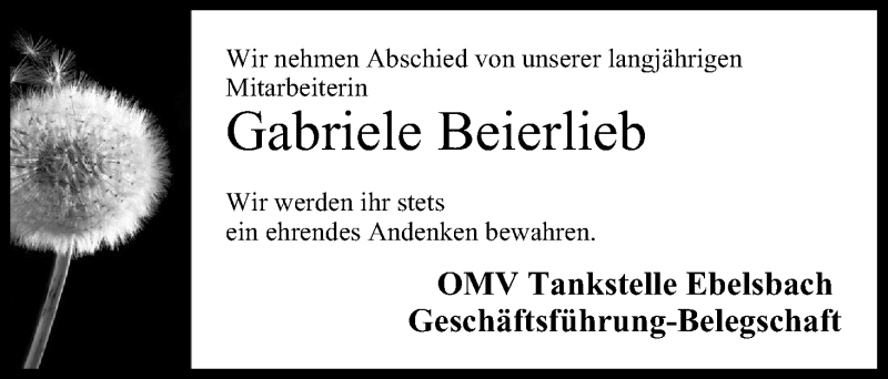  Traueranzeige für Gabriele Beierlieb vom 28.06.2014 aus MGO