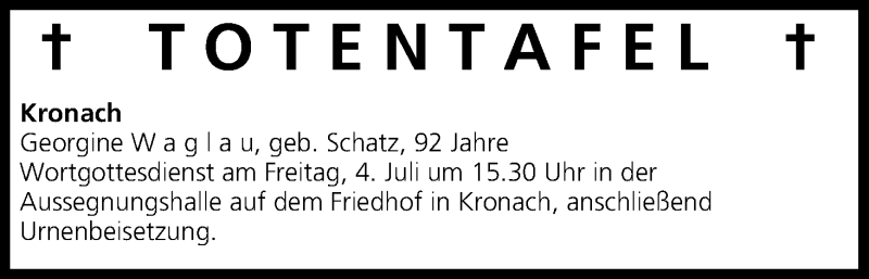  Traueranzeige für Totentafel vom 03.07.2014 vom 03.07.2014 aus MGO