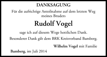 Anzeige von Rudolf Vogel von MGO