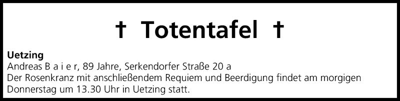  Traueranzeige für Totentafel vom 17.07.2014 vom 17.07.2014 aus MGO