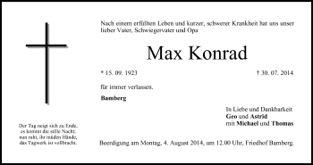 Anzeige von Max Konrad von MGO