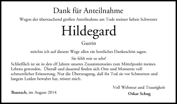 Anzeige von Hildegard Guerin von MGO