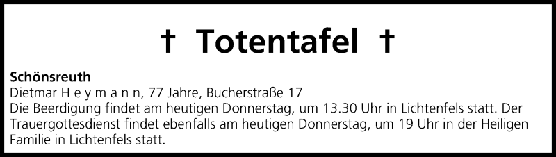  Traueranzeige für Totentafel vom 14.08.2014 vom 14.08.2014 aus MGO