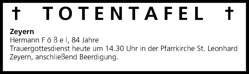  Traueranzeige für Totentafel vom 19.09.2014 vom 19.09.2014 aus MGO