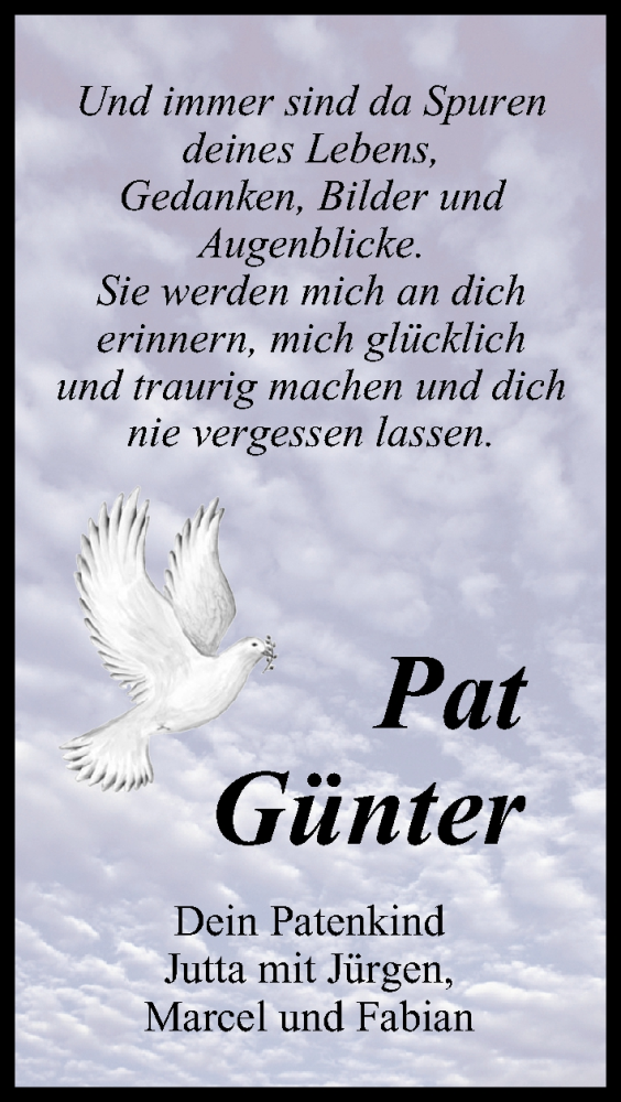  Traueranzeige für Günter  vom 25.09.2014 aus MGO