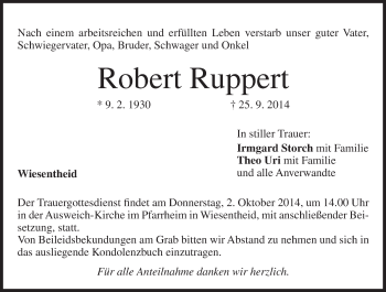 Anzeige von Robert Ruppert von MGO