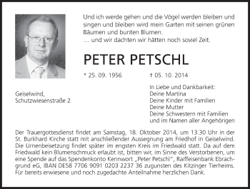 Anzeige von Peter Petschl von MGO