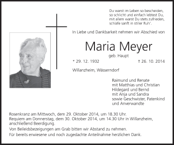 Anzeige von Maria Meyer von MGO