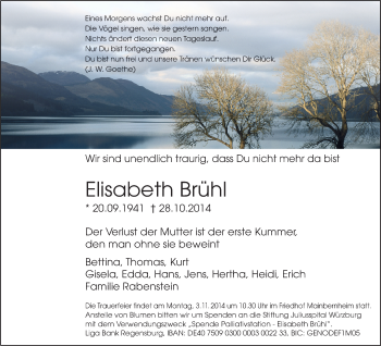 Anzeige von Elisabeth Brühl von MGO