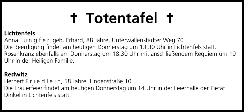  Traueranzeige für Totentafel vom 13.11.2014 vom 13.11.2014 aus MGO