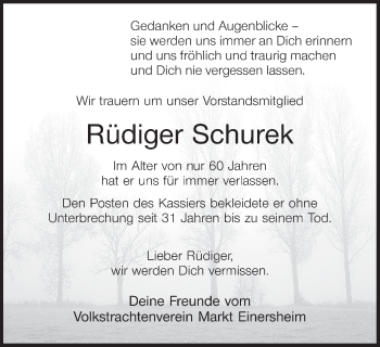 Anzeige von Rüdiger Schurek von MGO