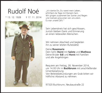 Anzeige von Rudolf Noé von MGO