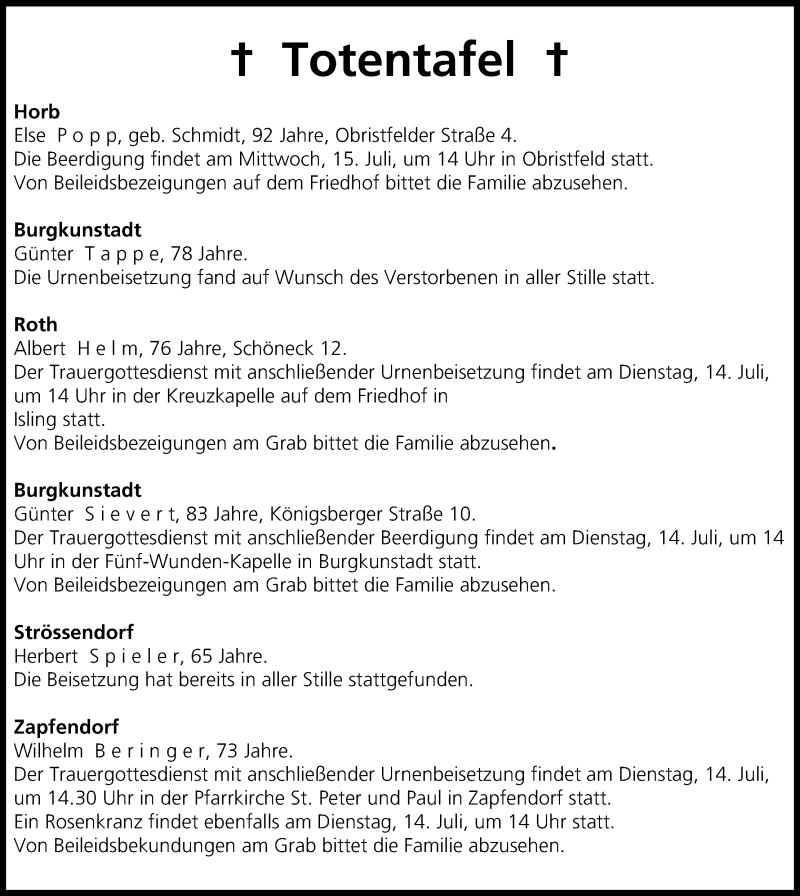  Traueranzeige für Albert Helm vom 14.07.2015 aus MGO