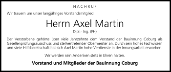 Anzeige von Axel Martin von MGO