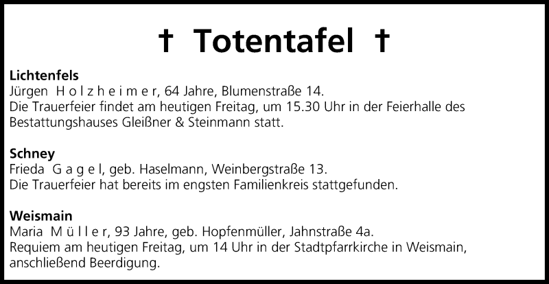  Traueranzeige für Totentafel vom 04.09.2015 vom 04.09.2015 aus MGO