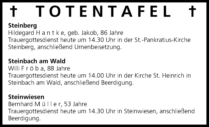  Traueranzeige für Totentafel 24.03.2015 vom 24.03.2015 aus MGO