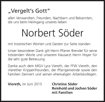 Anzeige von Norbert Söder von MGO