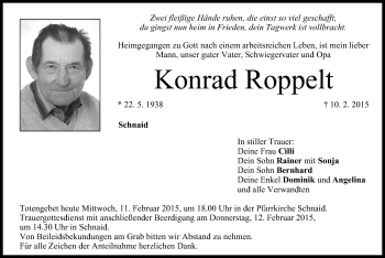 Anzeige von Konrad Roppelt von MGO