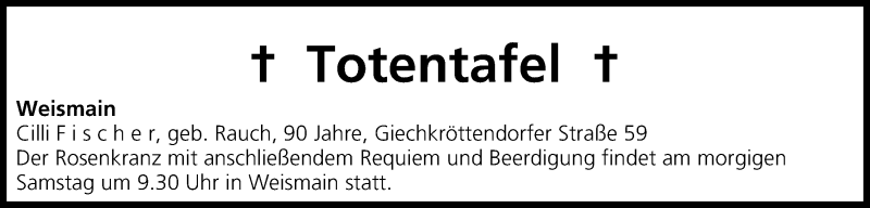  Traueranzeige für Totentafel vom 13.02.2015 vom 13.02.2015 aus MGO