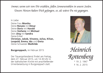 Anzeige von Heinrich Rottenberg von MGO