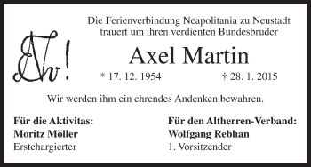 Anzeige von Axel Martin von MGO