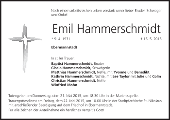 Anzeige von Emil Hammerschmidt von MGO
