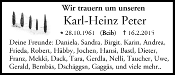 Anzeige von Karl-Heinz Peter von MGO