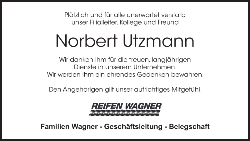  Traueranzeige für Norbert Utzmann vom 19.10.2015 aus MGO