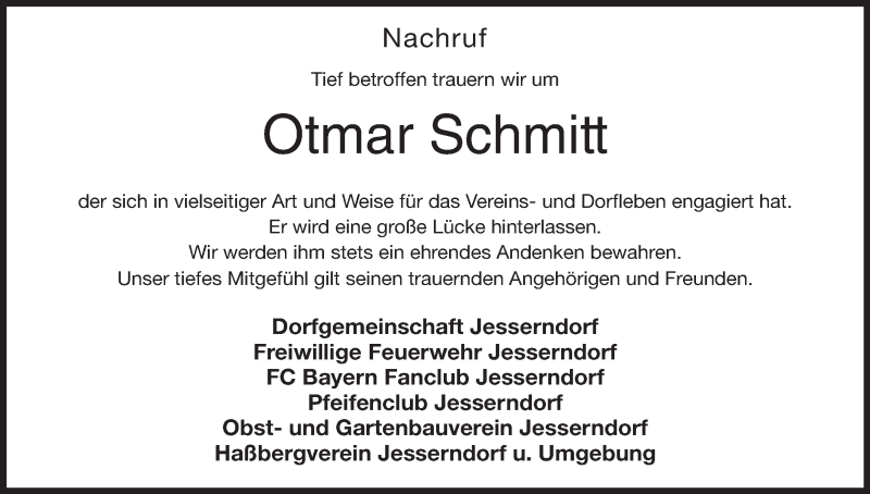  Traueranzeige für Otmar Schmitt vom 08.07.2015 aus MGO