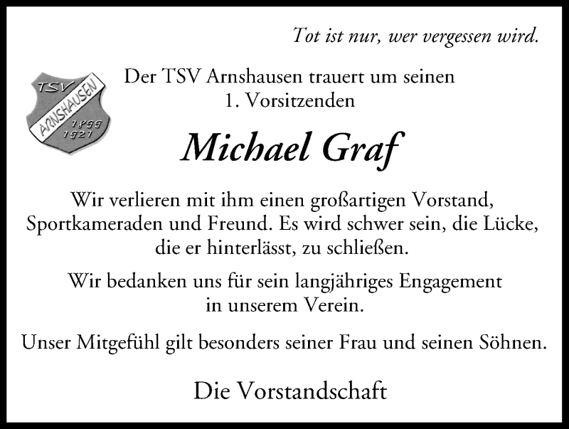 Traueranzeigen von Michael Dieter Freund