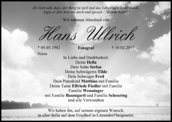 Anzeige von Hans Ullrich von MGO