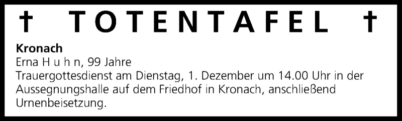  Traueranzeige für Totentafel vom 28.11.2015 vom 28.11.2015 aus MGO