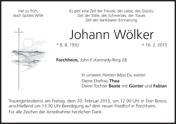 Anzeige von Johann Wölker von MGO