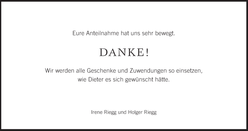  Traueranzeige für Dieter  vom 06.03.2015 aus MGO