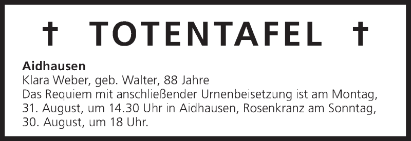  Traueranzeige für Totentafel vom 28.08.2015 vom 28.08.2015 aus MGO