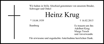 Anzeige von Heinz Krug von MGO