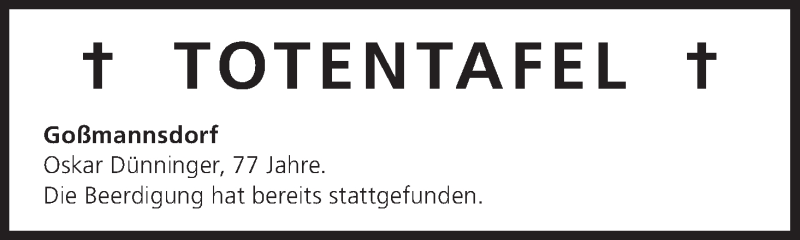  Traueranzeige für Totentafel vom 30.01.2016 vom 30.01.2016 aus MGO