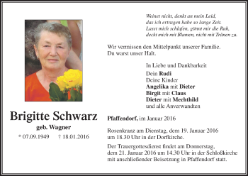 Anzeige von Brigitte Schwarz von MGO