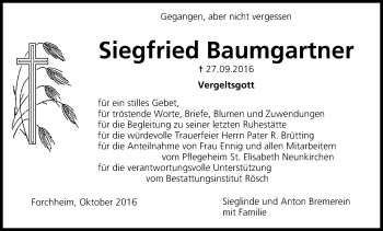Anzeige von Siegfried Baumgartner von MGO