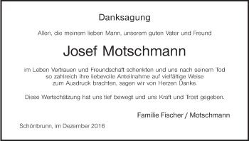 Anzeige von Josef Motschmann von MGO