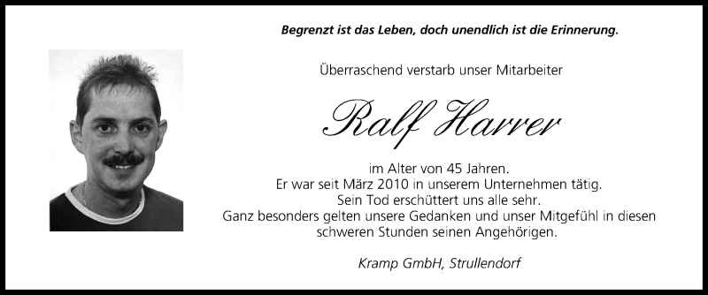  Traueranzeige für Ralf Harrer vom 24.12.2016 aus MGO