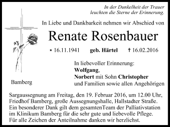 Anzeige von Renate Rosenbauer von MGO