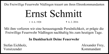 Anzeige von Ernst Schmitt von MGO