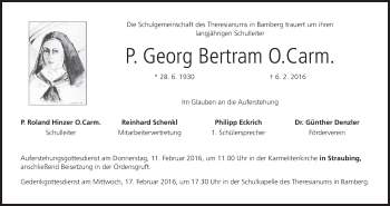 Anzeige von Georg Bertram von MGO